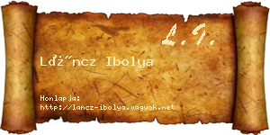 Láncz Ibolya névjegykártya